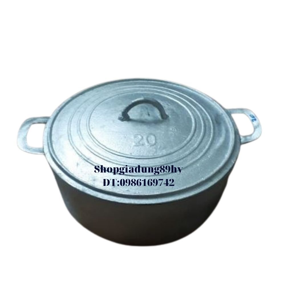 Nồi gang đúc thủ công, nồi gang nấu cơm, nấu cơm cháy đk 18cm-30cm