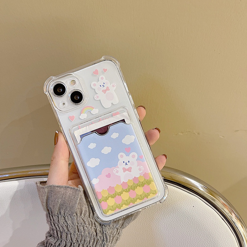 Ốp lưng iphone Ốp điện thoại mềm thiết kế ngăn đựng thẻ chống rơi cho iphone 15/14/13 11ProMax/XR/xmax XS 13promax 7p/8p/13 Dinuo case