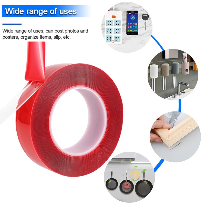 Cuộn băng keo hai mặt dài 3M rộng 6/8/10/12/15MM siêu chắc