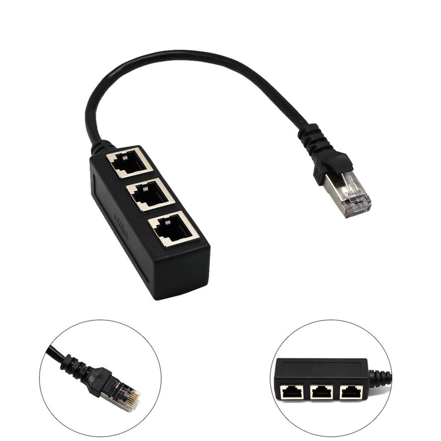 ⚡Dây Cáp Chia Cổng Mạng LAN RJ45 1 Male Sang 2 / 3 Female | BigBuy360 - bigbuy360.vn