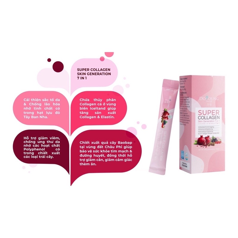 Thạch collagen lựu SUPER COLLAGEN SKIN GENERATION 7 IN 1 sáng da, giảm nhăn, chống lão hóa tại Nguyễn Gia group Cao Đạt