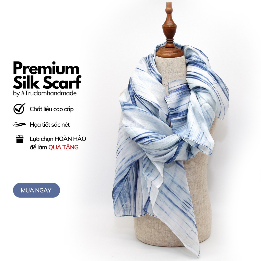 Khăn Choàng Nữ Thời Trang Cao Cấp Vải Lụa Thái Bình Nhiều Màu Sắc - Trúc Lâm Handmade