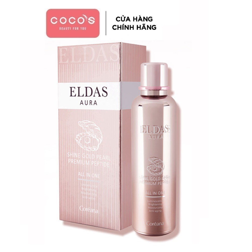 Tinh Chất Tế Bào Gốc Eldas Aura Shine Gold Pearl Premium Peptide All In One Coréana 100ml