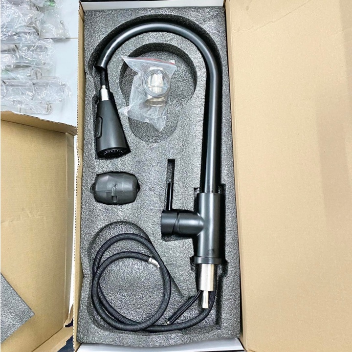 Vòi Rút NANO - Vòi Rửa Chén Bát Nóng Lạnh INOX 304 phủ NANO Quay 360 độ