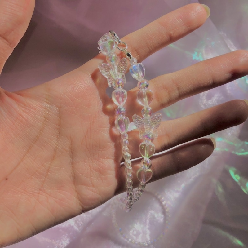 Dây đeo khẩu trang hình butterfly màu hologram lấp lánh