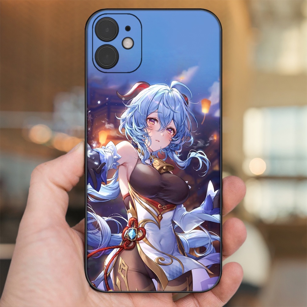 Ốp lưng iPhone 11 dẻo đen cạnh vuông in hình Ganyu Genshin Impact