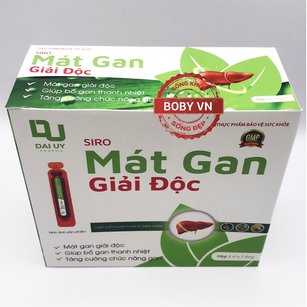 Siro mát gan giải độc Đại Uy - Hộp 4 vỉ x 5 ống