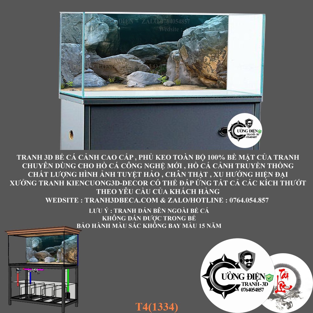 Decal dán hồ cá 3D nhiều kích thước