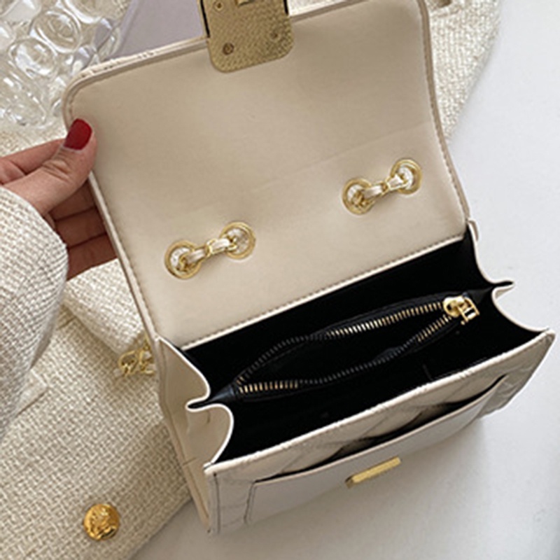 IELGY Túi Đeo Chéo Dáng Vuông Nhỏ Màu Trơn Thời Trang Cho Nữ