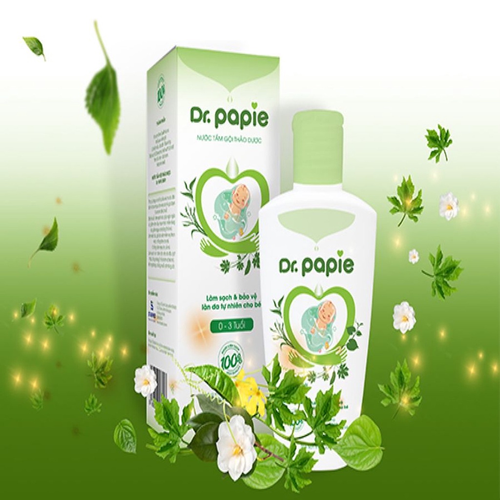 Nước tắm gội thảo dược cho bé Dr.Papie chai 200ml - có bán sỉ