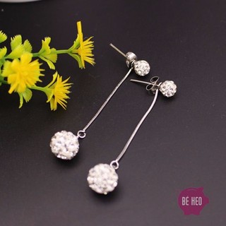 Bông tai inox dài 2 trái châu Hàn Quốc BH637