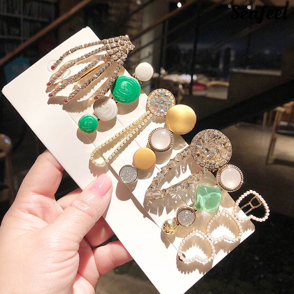 Set 6 / 7 / 8 Kẹp Tóc Đính Ngọc Trai Giả Thời Trang Nữ