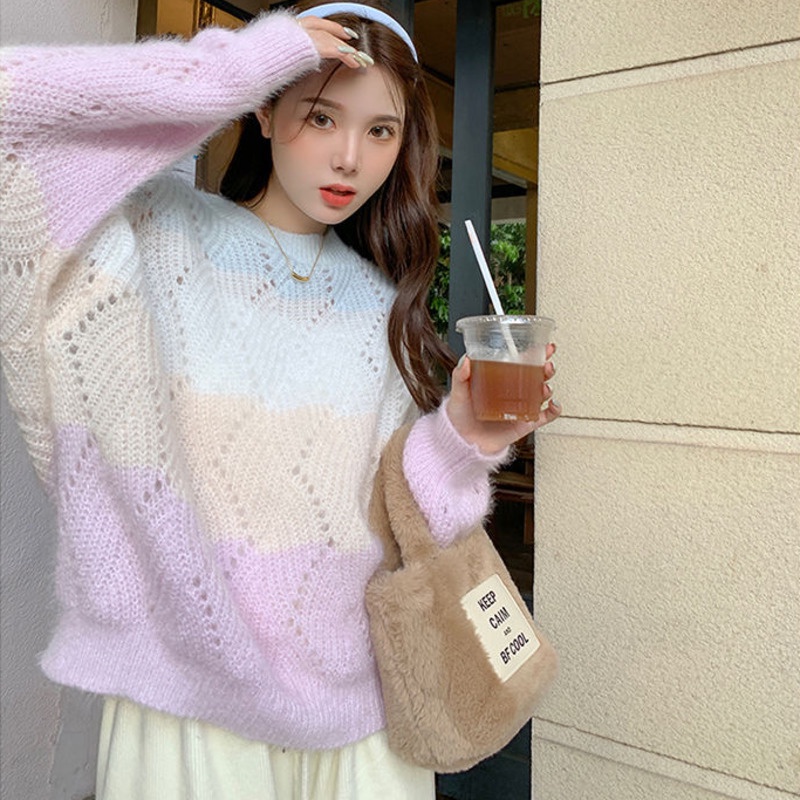 Áo Len Dài Tay Thiết Kế Mới Ngọt Ngào Thời Trang Mùa Thu Dành Cho Nữ