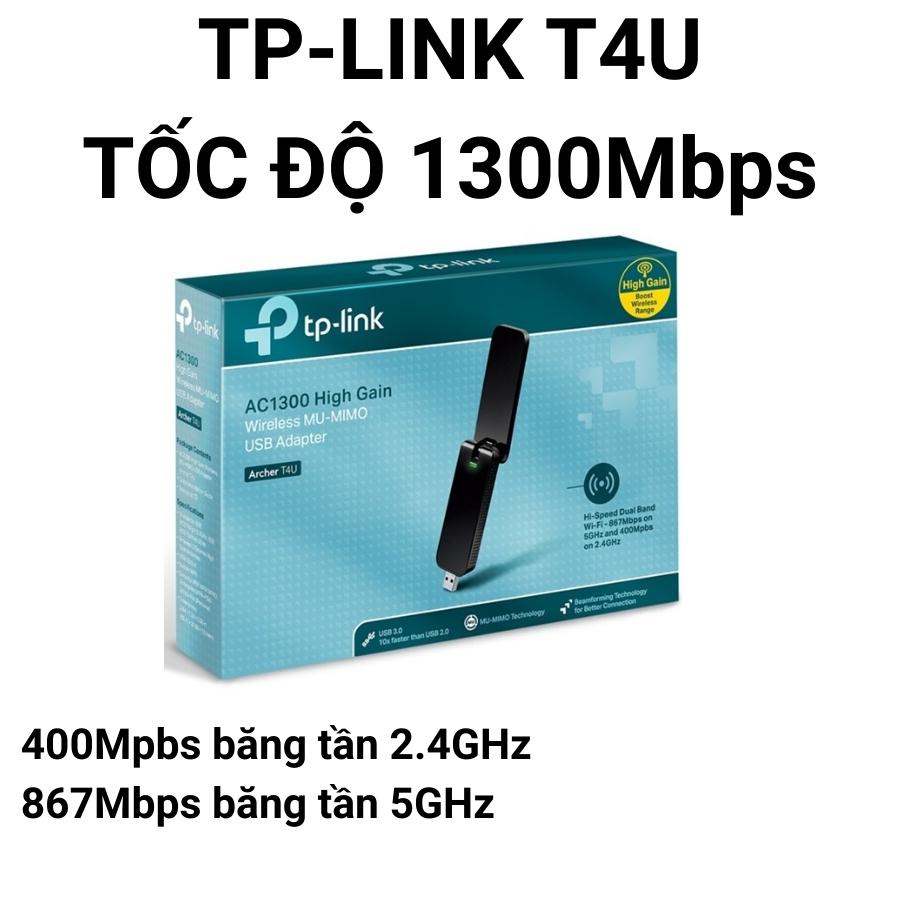 Usb wifi TP-LINK 600Mbps tốc độ cao - Usb thu bắt sóng WiFi 5Ghz cho Laptop PC máy bàn - TPLink t2u plus nano t3u t4u
