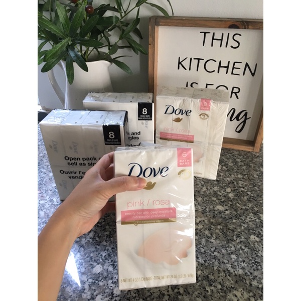 Xà bông cục Dove Original và Dove pink/Rose