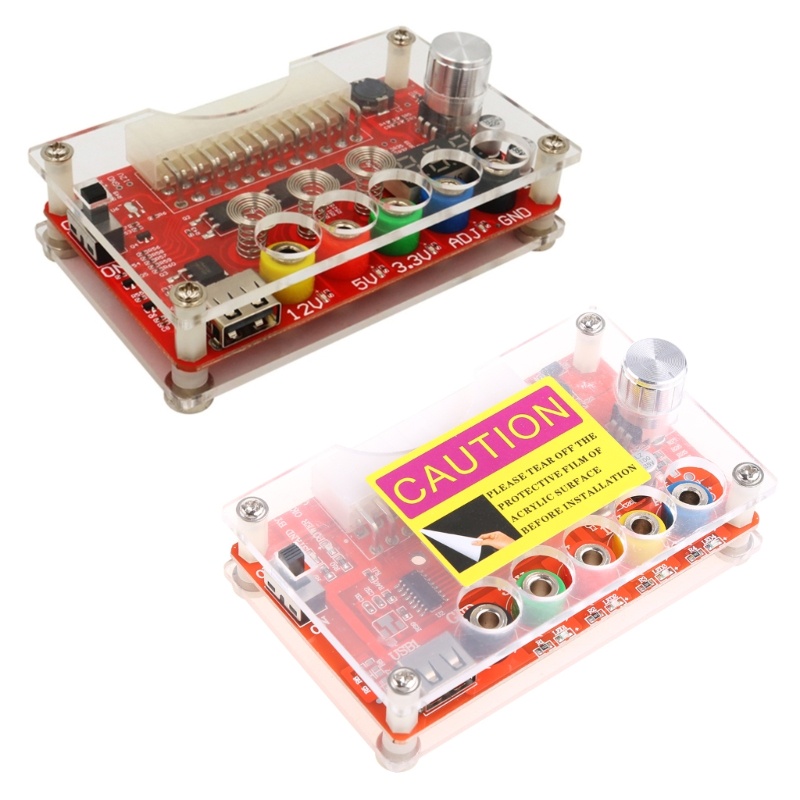 Bảng Mạch Cung Cấp Nguồn ATX 24P Đầu Vào DC Bằng Acrylic Có Thể Điều Chỉnh Điện Áp