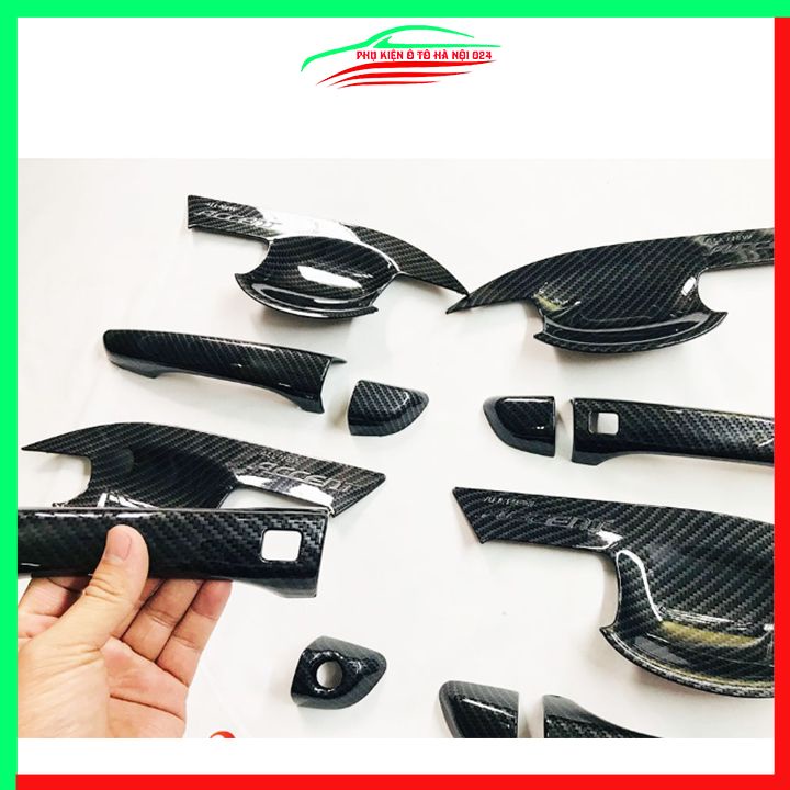 Ốp tay hõm Accent 2018-2022 vân Carbon chống trầy bảo vệ cửa xe ô tô