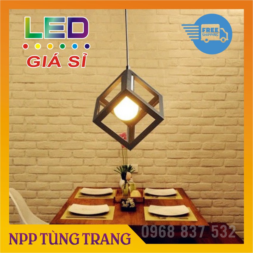 Đèn led trang trí thả trần hình lập phương