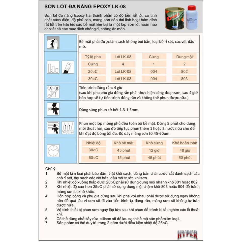Sơn lót EPOXY kim loại chống rỉ  - 1Kg