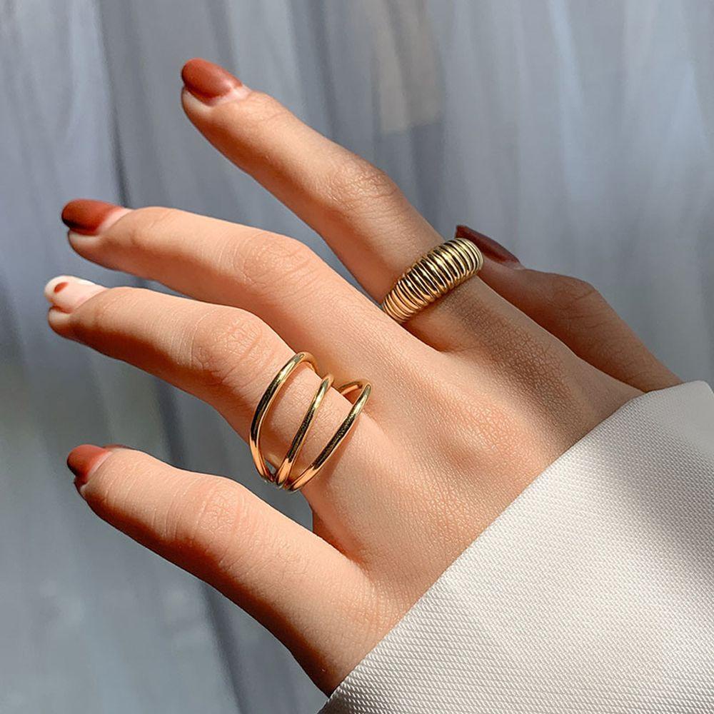 USNOW Nhẫn Cưới Dạng Mở Có Thể Điều Chỉnh Kích Cỡ Dành Cho Cặp