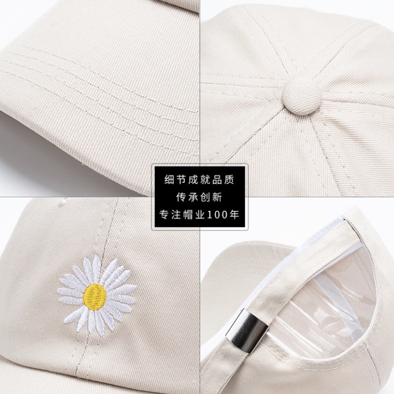 Thanh lý dưới giá nhập Mũ, nón lưỡi trai thêu hoa cúc nhỏ xinh đi du lịch, đi chơi mùa hè