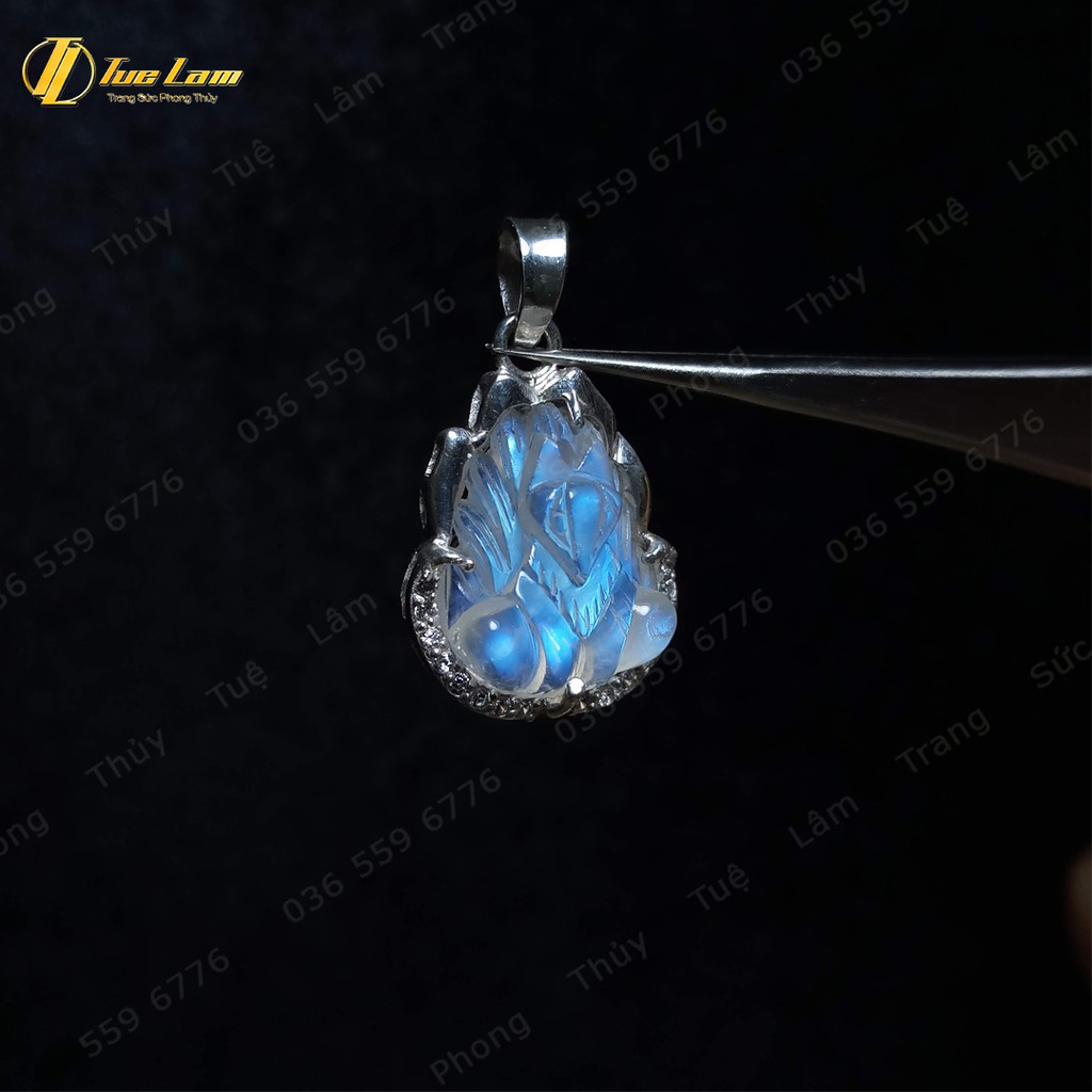 Mặt  Dây Chuyền Cửu Vỹ Hồ Ly Moonstone Cầu Tình Duyên