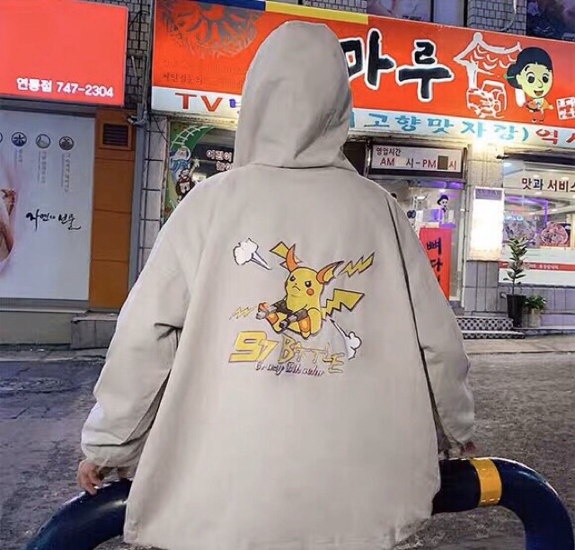 Áo khoác dù nam nữ Pokemon