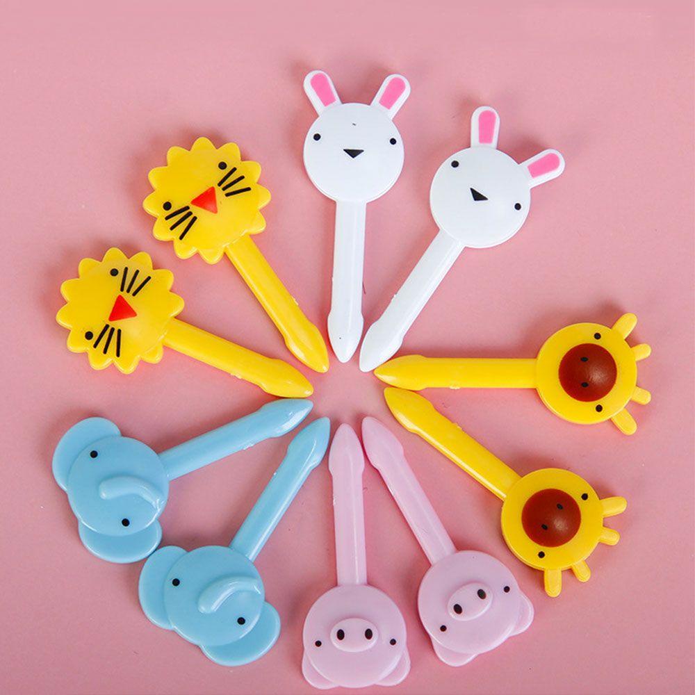 Set 10 / 30 Nĩa Ăn Trái Cây / Rau Củ Họa Tiết Hoạt Hình Dễ Thương Có Thể Tái Sử Dụng Cho Bé