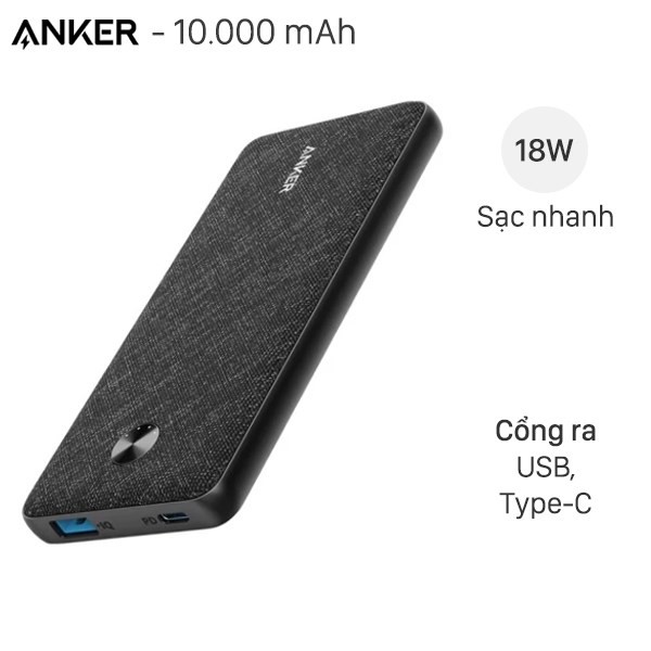  Pin sạc dự phòng Anker Power Slim 10000 Mah PD A1231 - Nobox