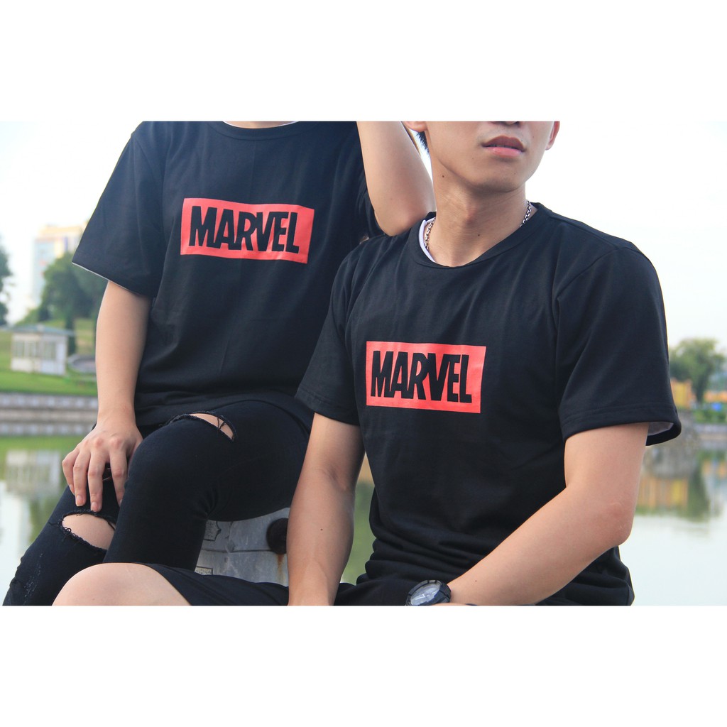 Áo phông Marvel, áo thun in hình chữ Marvel chất liệu cotton 4 chiều giá rẻ