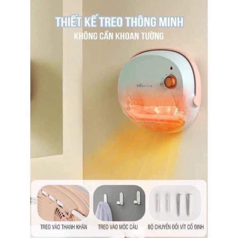 Máy sưởi Bear A19B1 cao cấp chống nước, treo tường, để bàn tiện lợi