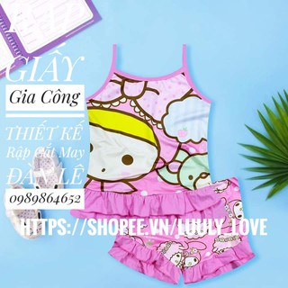 989 Rập rập cắt may bộ mát cho bé gái