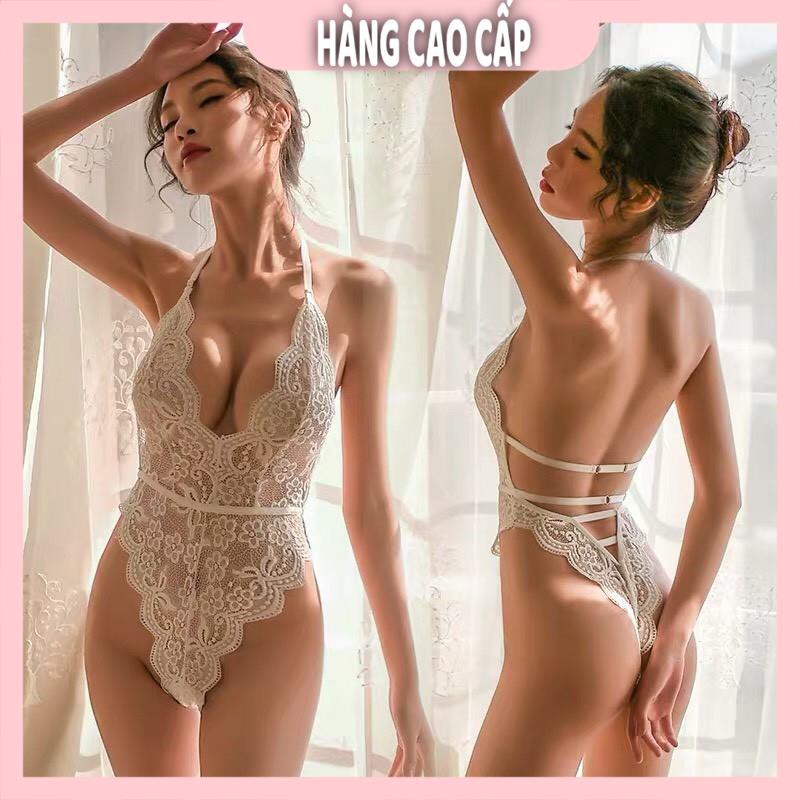 Bodysuit xẻ ngực váy ngủ jum xẻ quyến rũ với màu trắng tinh khôi | BigBuy360 - bigbuy360.vn