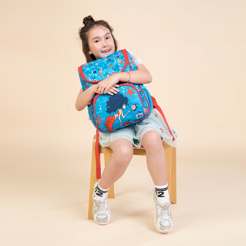 Ba Lô Clever Hippo Doni Dino Nàng Tiên Cá Nhỏ - Xanh cho bé