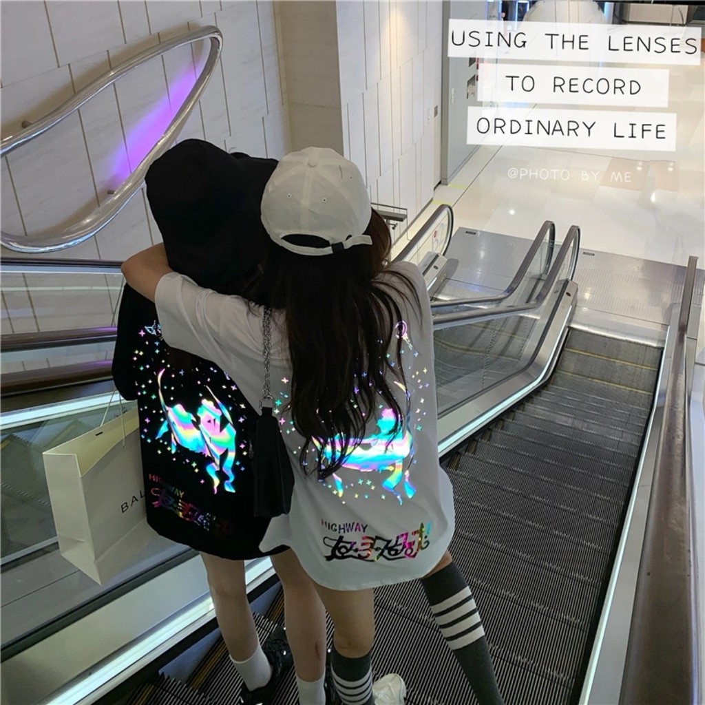 Áo thun Stee Phản quang 7 màu MOON HIGHWAY Unisex