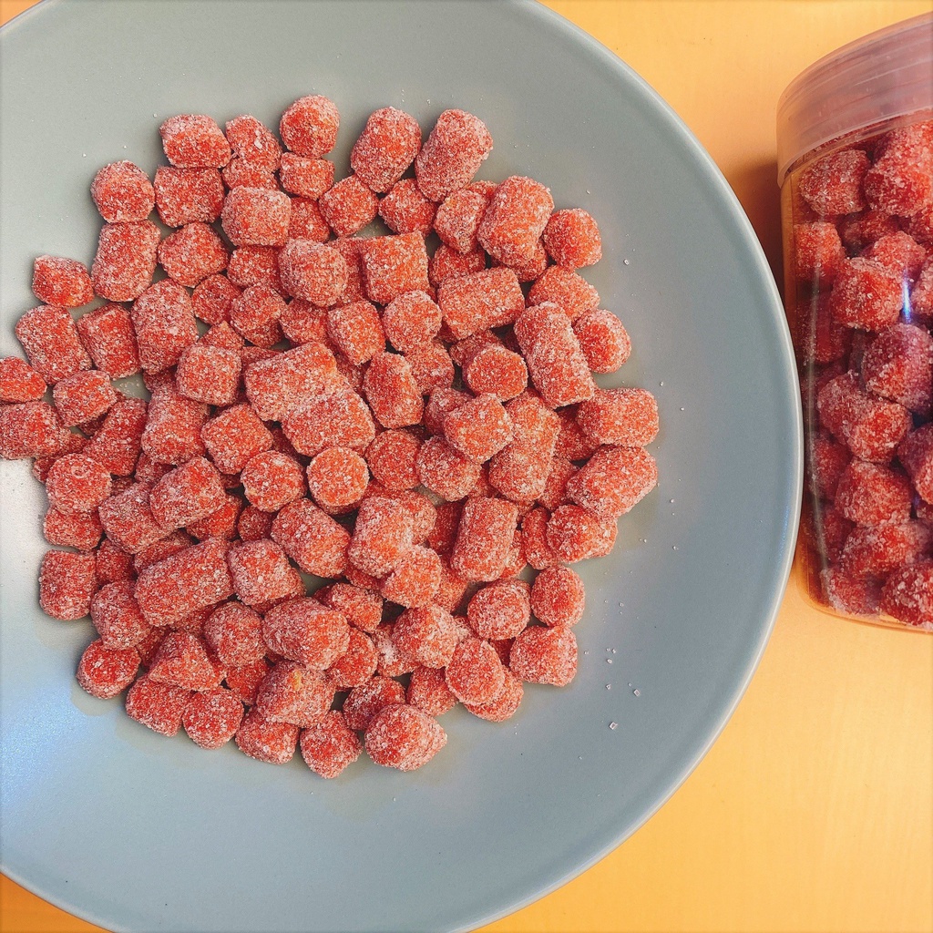 Kẹo dâu tây Đà Lạt ăn vặt ngon hũ 500g
