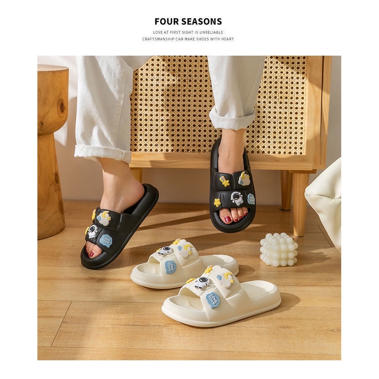 Dép sandal QIAOYILUO chống trượt họa tiết phi hành gia hoạt hình thời trang mùa hè cho nữ