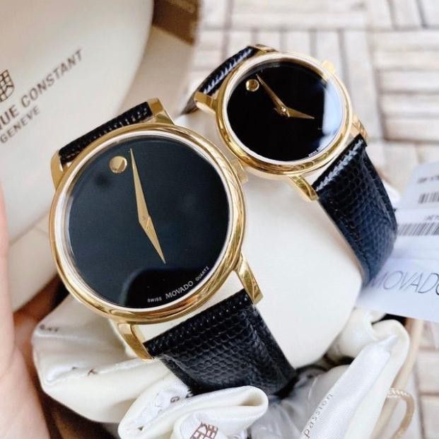 (Thẻ bảo hành 12 tháng) Đồng hồ Nam (nữ) Movado dây da cao cấp, kinh chống xước - Đồng hồ movado.97