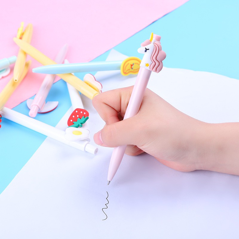Bút bi nước mực gel ngòi kim 0.38mm hoạt hình đáng yêu, Bút gel mực đen loại đẹp