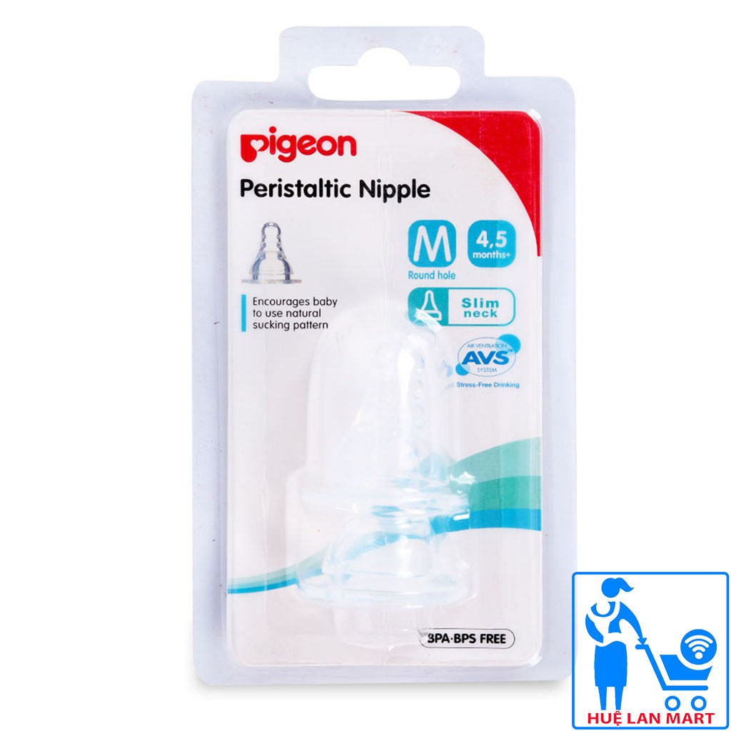 [CHÍNH HÃNG] Bộ Đôi Núm Vú Pigeon Peristaltic Nipple Cổ Nhỏ Size M