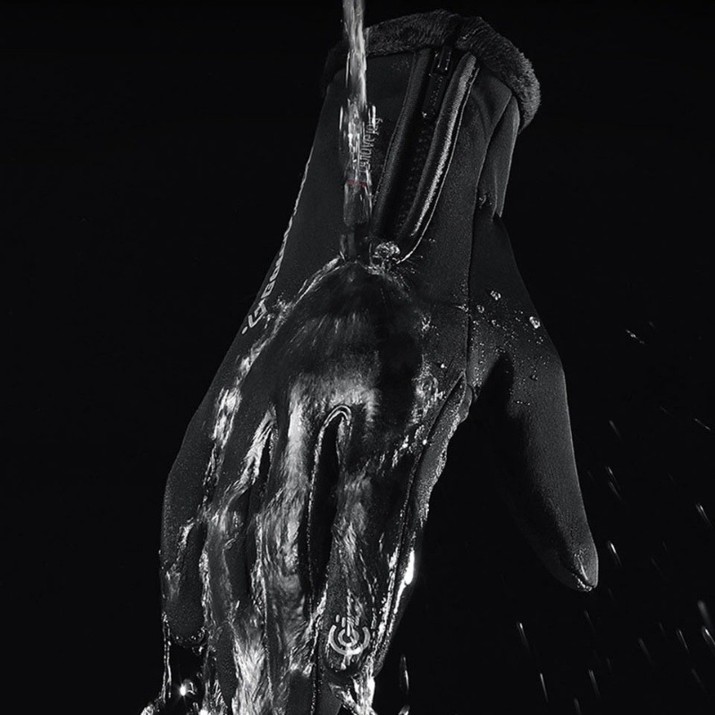 1 Đôi Găng Tay Hở Ngón Vải Nhung Giữ Ấm Mùa Đông Có Khóa Kéo Có Thể Chạm Màn Hình Cảm Ứng