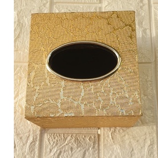 Hộp giấy ăn rút, giả mạ vàng KT: 11x12x8cm