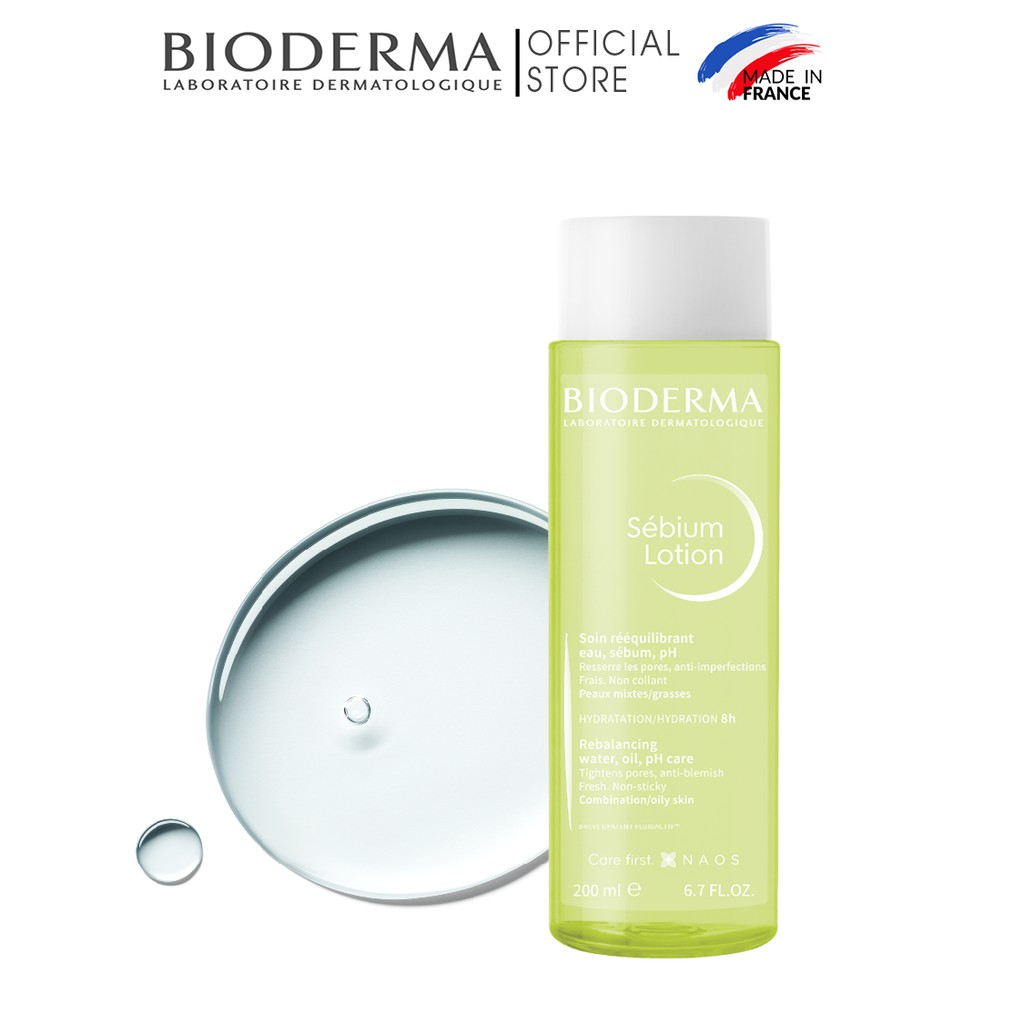 Bộ sản phẩm chăm sóc da dầu và hỗn hợp Biodema Sebium (Tẩy trang micellar 100ml + Lotion 200ml + Pore Refiner 30ml)