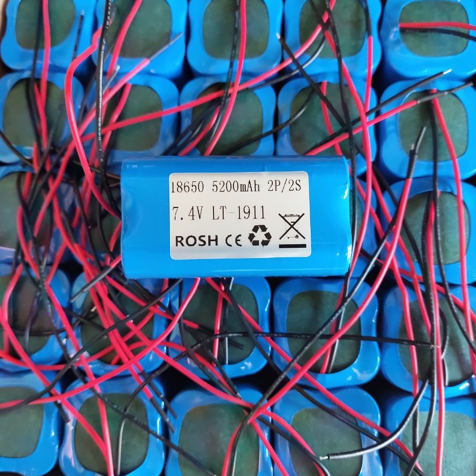 dochoirc188-Khối pin sạc 7.4v Lion 18650 dung lượng 5200mAh cho đồ chơi điều khiển, đèn led, đèn mặt trời