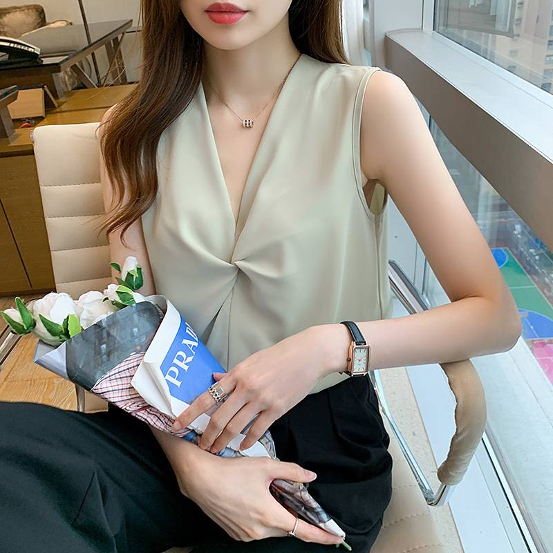 Áo Nữ Không Tay Cổ Chữ V Thời Trang Quyến Rũ