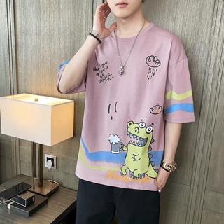 Áo Thun Cotton Unisex Nam Nữ khủng long dễ thương