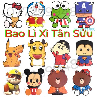 Bao Lì Xì 3D Mẫu Mới 2021 Hoạt Hình Chibi Siêu Nhân Tân Sửu Hàng To Đẹp Cao Cấp ĐƯỢC CHỌN MẪU