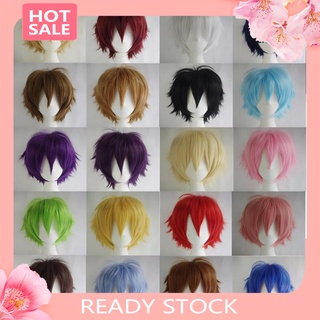 Cxjf Nam Nữ Nhiều Màu Tóc Ngắn Thẳng Full Tóc Giả Cho Anime Đảng Cosplay