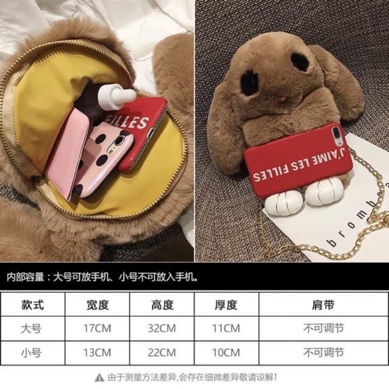(Quảng Châu Mới Về) Túi đeo chéo thỏ bông xinh xắn cho nữ, bé gái sang chảnh siêu cute