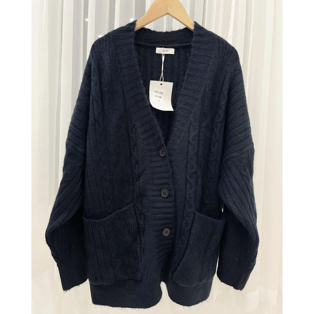 Áo khoác len cardigan trơn gân Miho house